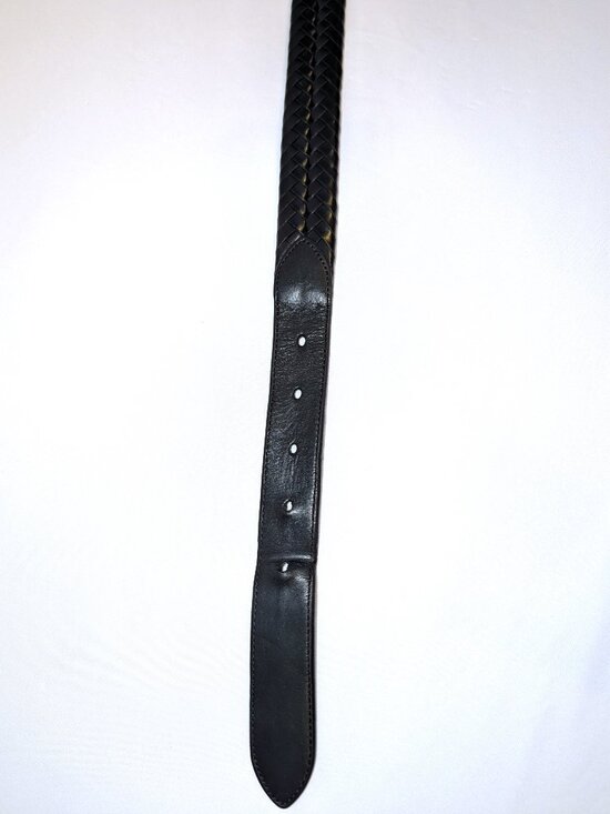 Coach | Unisex Black Braided Leather Belt with Silver Buckle | Size 32\